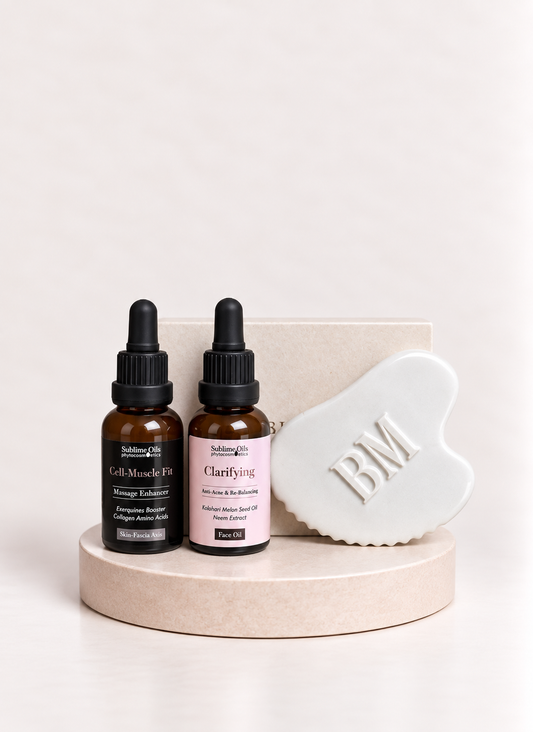 Pack Cell-Muscle Fit + Clarifying Face Oil + Gua Sha (Sublime Oils) – Rutina Purificante y Lifting Facial