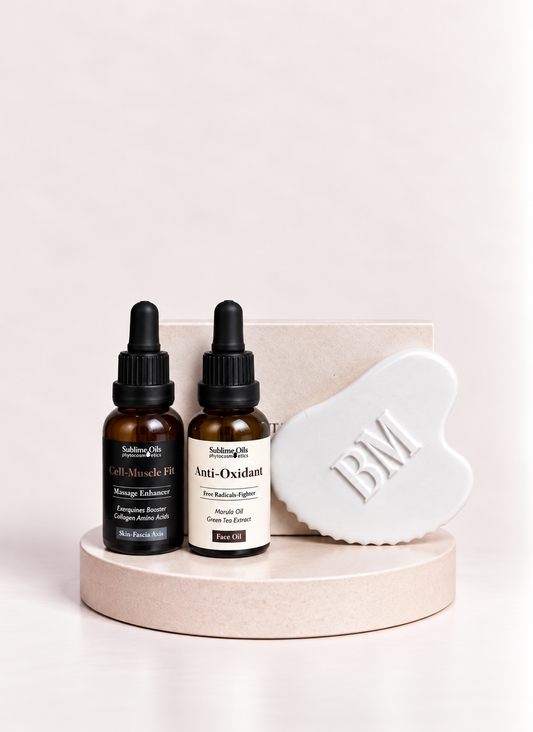 Pack Cell-Muscle Fit + Antioxidant Face Oil + Gua Sha (Sublime Oils) – Rutina Antioxidante y Lifting Facial