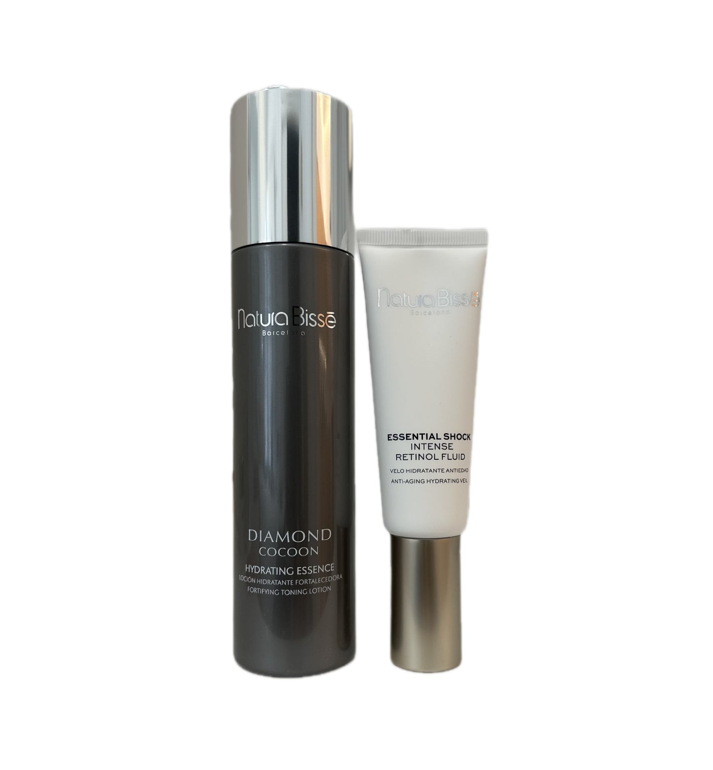 Pack Hidratación y Renovación Natura Bissé | Diamond Cocoon Hydrating Essence + Essential Shock Intense Retinol Fluid