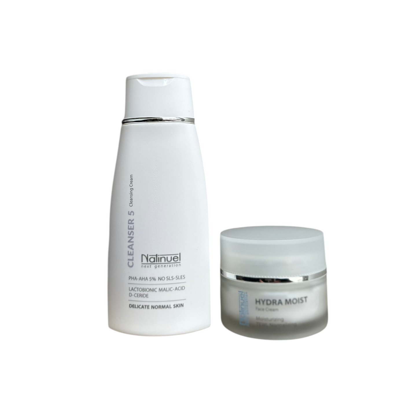 Pack Cleanser 5% + Hydra Moist Face Cream (Natinuel) – Rutina Suavizante e Hidratante